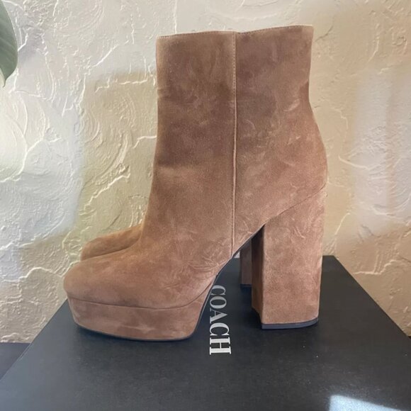 Coach Iona Suede Booties Size 10 - Picture 1 of 4